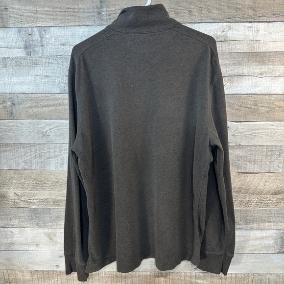 J Crew Mens Heathered Brown 1/2 Zip Mock Collar Pullover Sweater XL Large - Picture 3 of 6